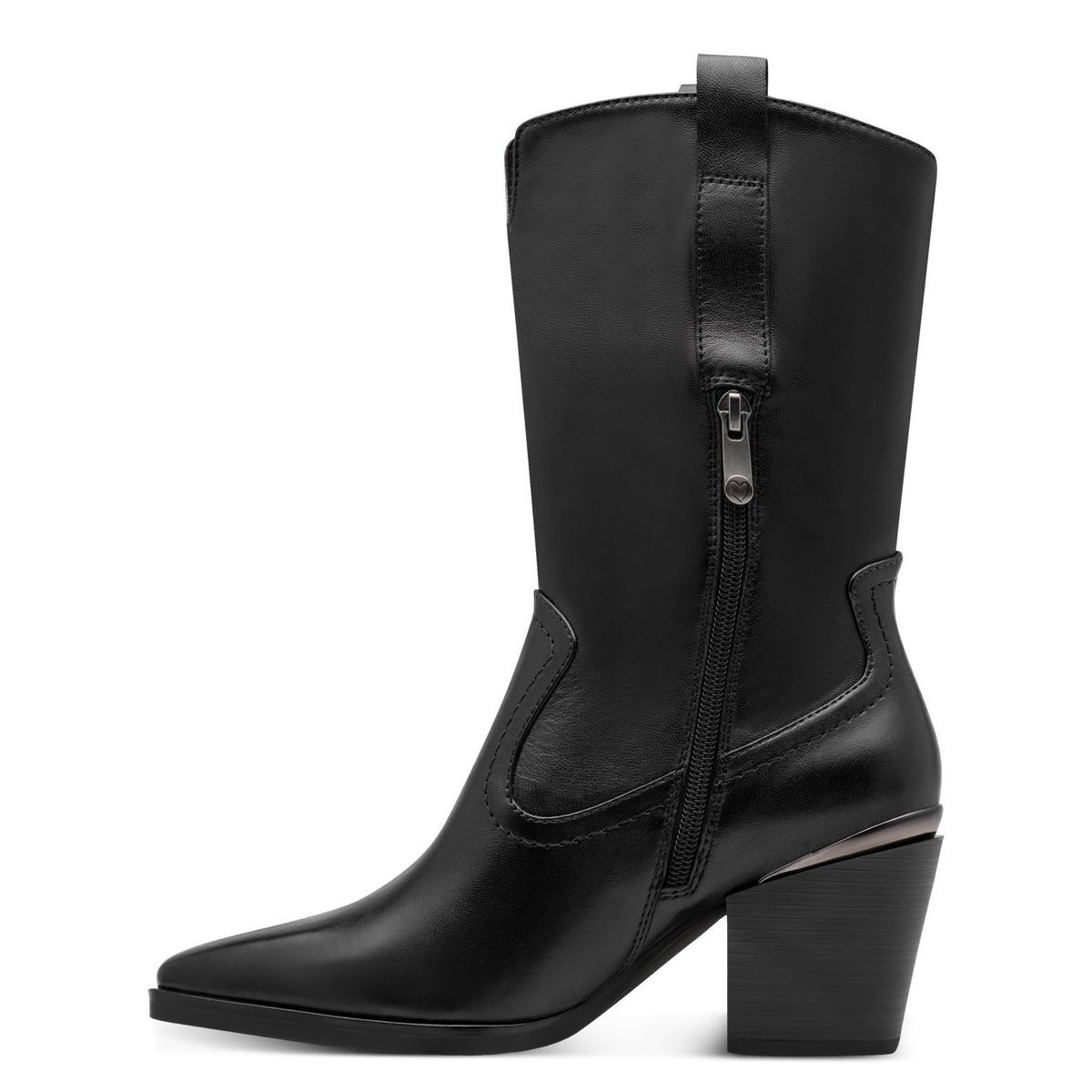 Bottine en cuir noir nappa, MARCO TOZZI