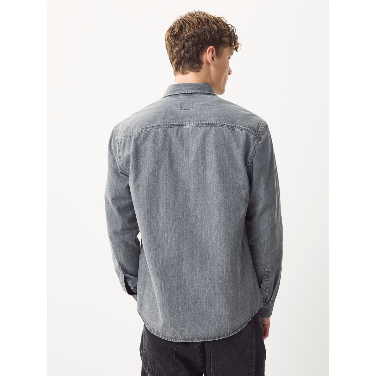 Chemise western en denim à manches longues gris, NEXT