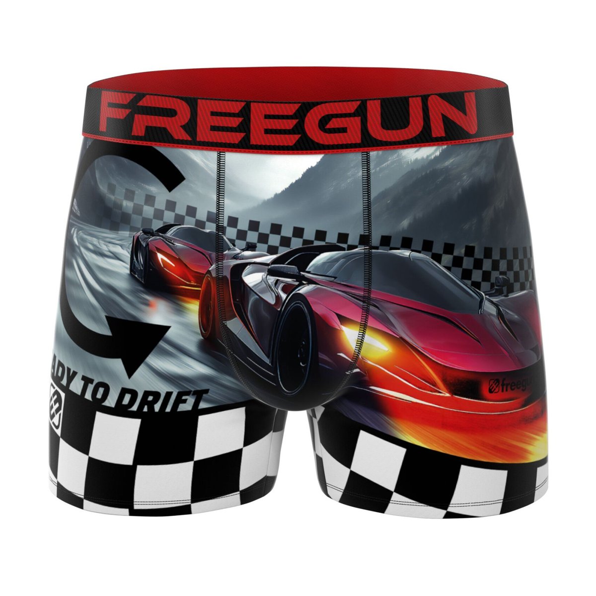 Lot De 3 Boxers Microfibre jaune/orange/rouge/bleu, FREEGUN