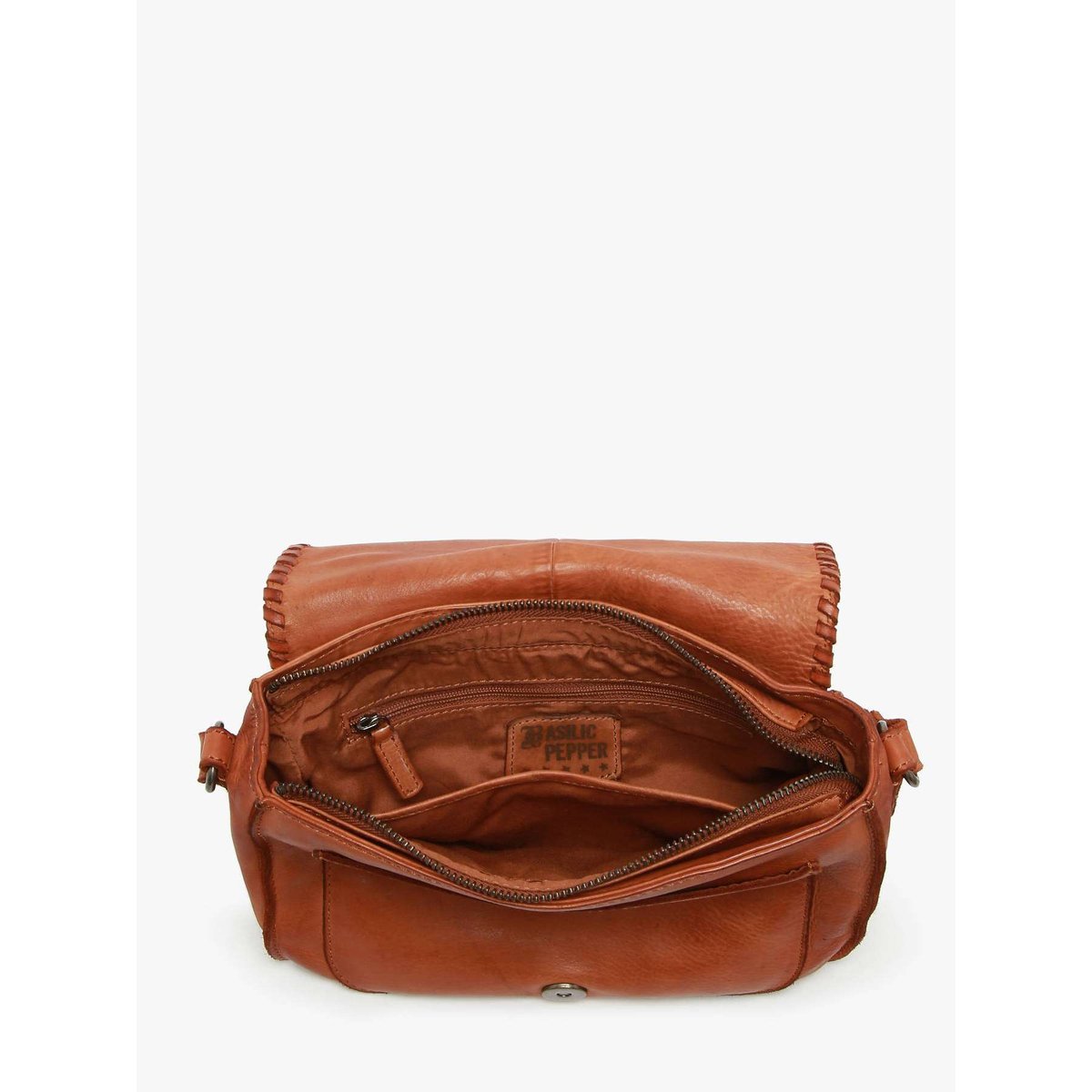 Sac bandoulière Utility cuir tan, BASILIC PEPPER