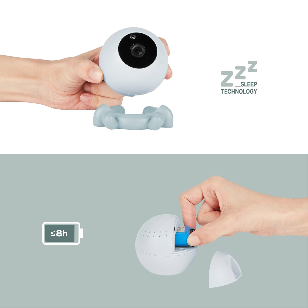Caméra Additionnelle babyphone Yoo Roll bleu clair, BABYMOOV