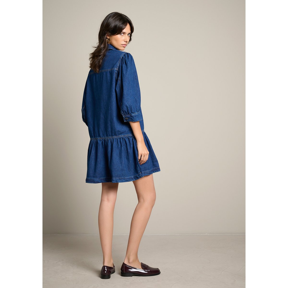 Robe courte en denim medium blue, LOLALIZA
