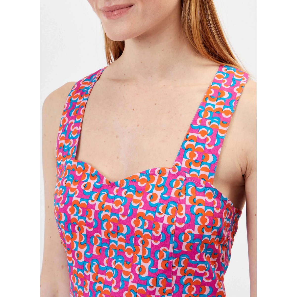 Robe rétro imprimée PAULA rose logo, PRINCESSE NOMADE