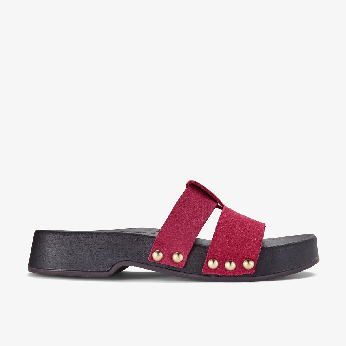 Sandales spartiates Suède BELLAZA CLOG rouge, CLARKS