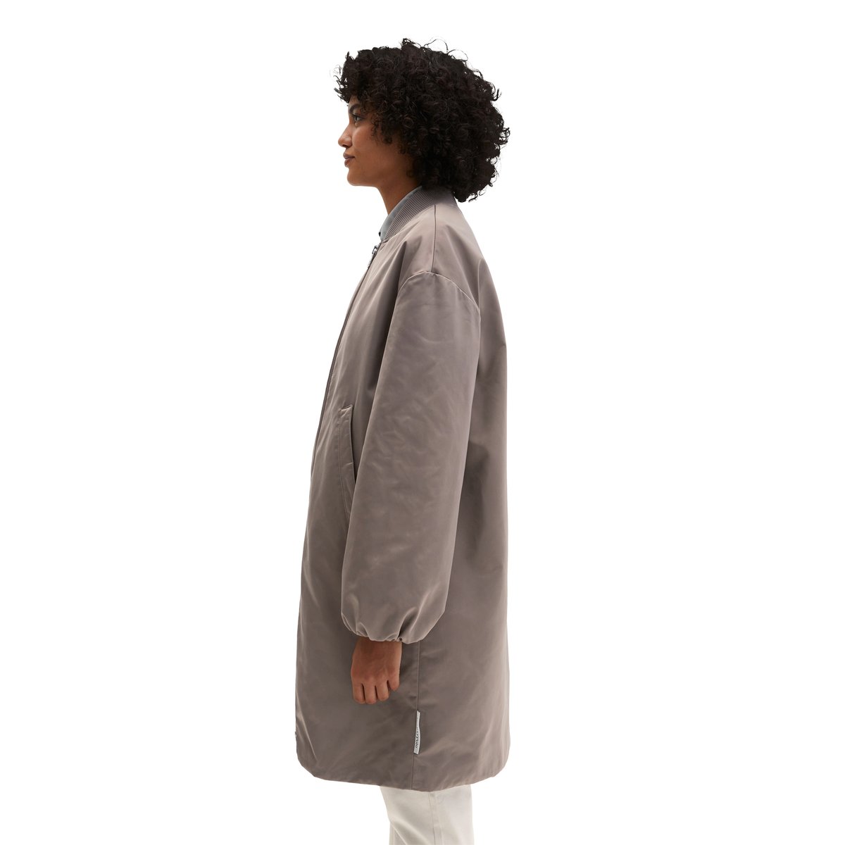 Manteau blouson style aviateur regular en sergé de polyester recyclé marron, MARC O'POLO