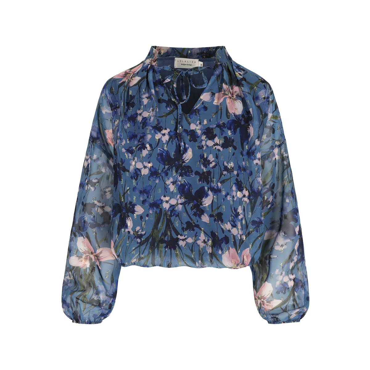 Blouse fleurie légère bleu, LOLALIZA