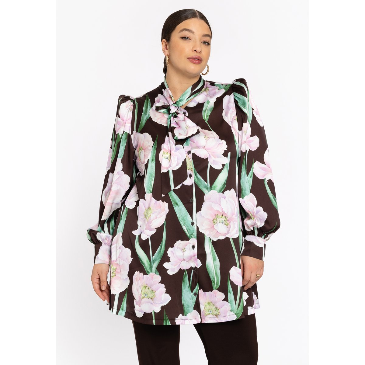 Chemise imprimée marron, YOEK