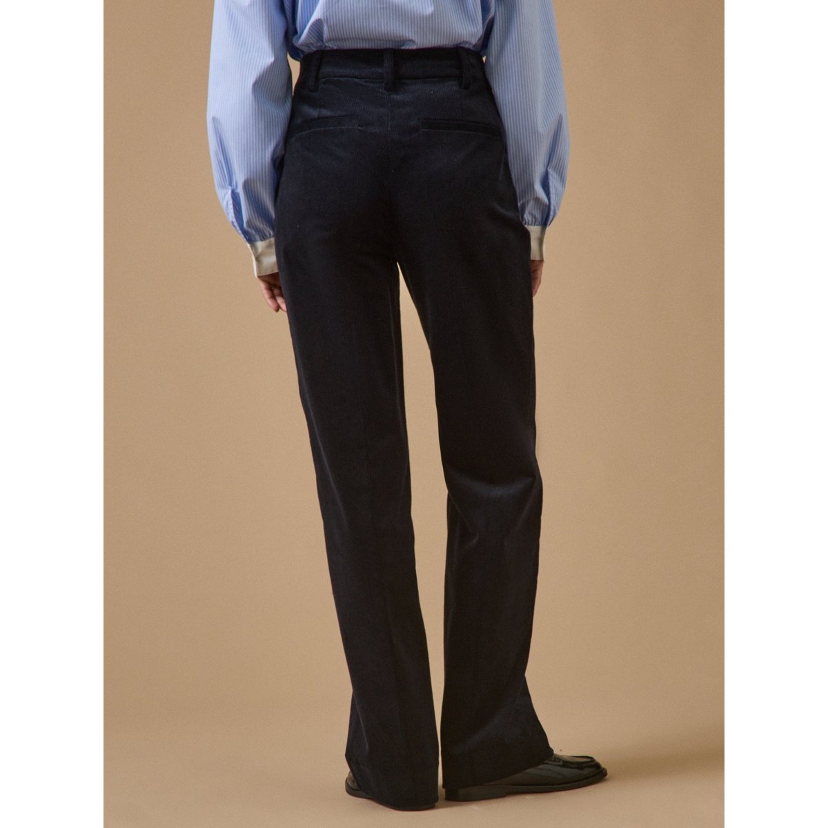 Pantalon large velours Juliette marine, CYRILLUS