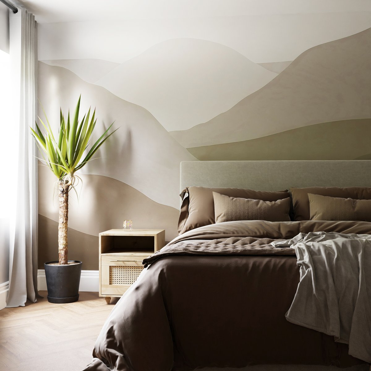 Papier peint panoramique Zen, paysage de dune marron, beige, SUPERFRESCO EASY