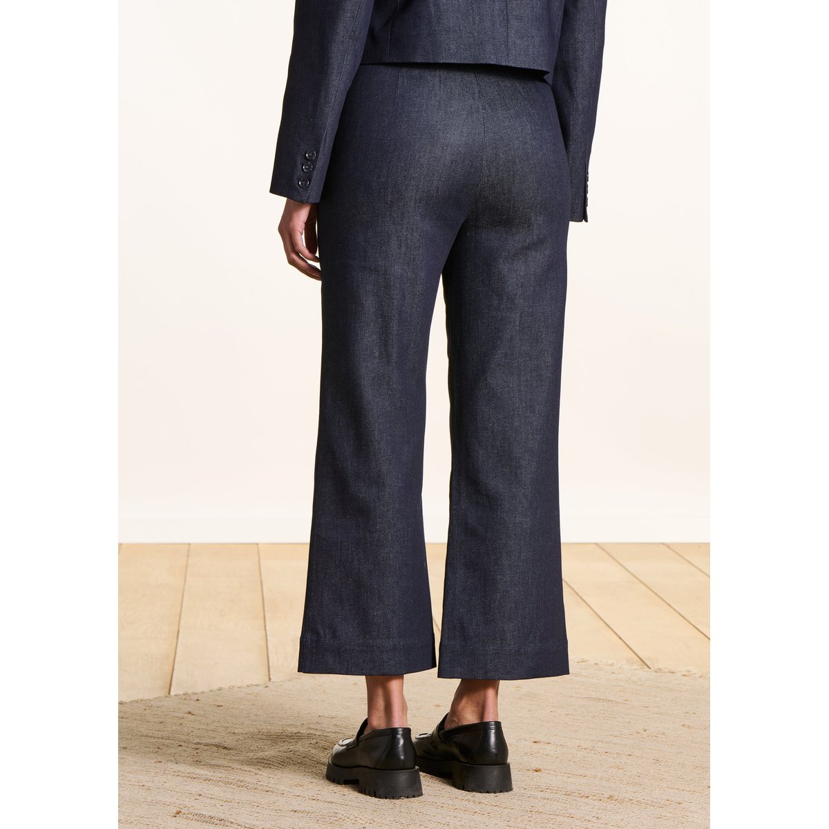 Pantalon droit 7/8ème en denim brut dark brut, LA FEE MARABOUTEE