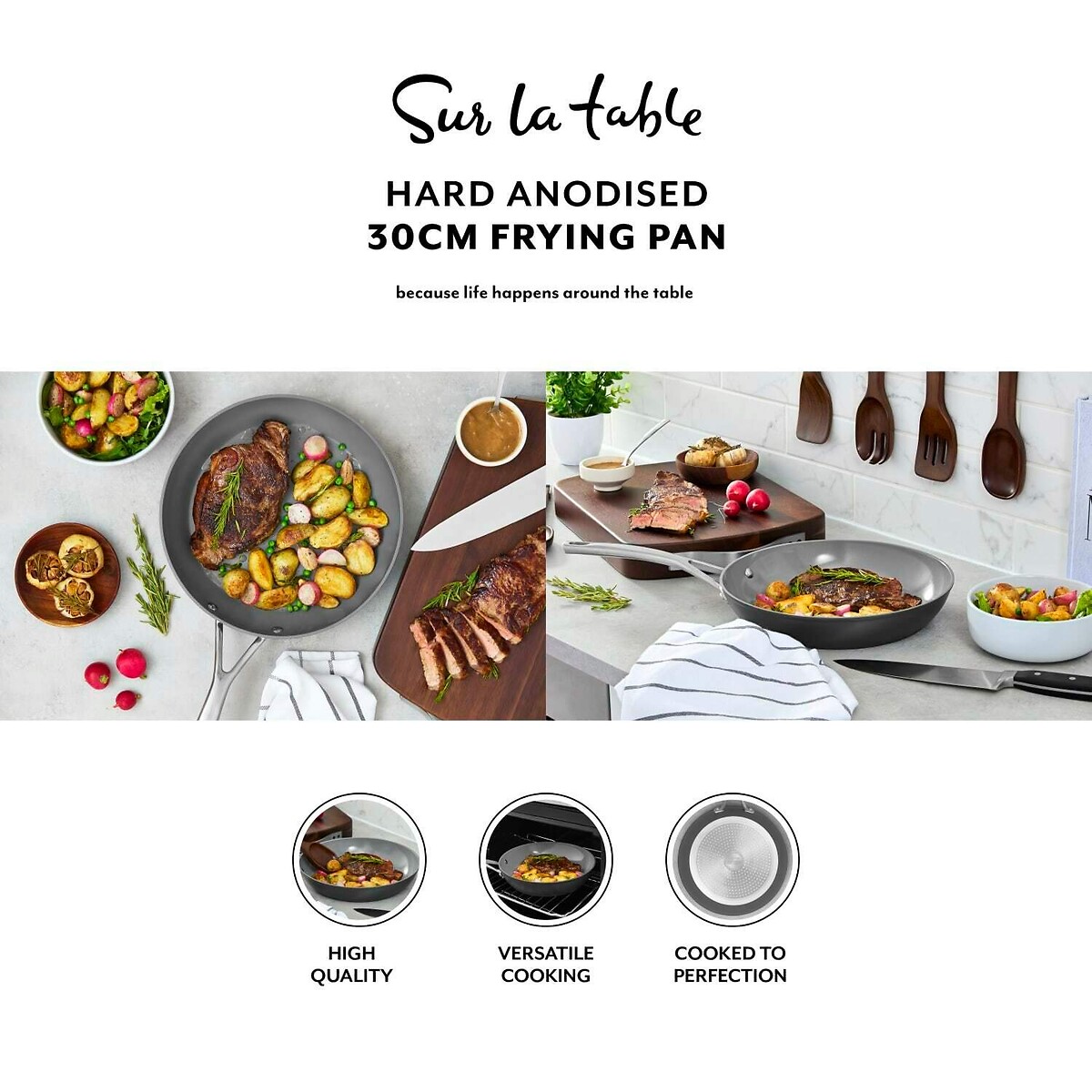 30cm SLT Core Hard Anodized Frying Pan grey, SUR LA TABLE