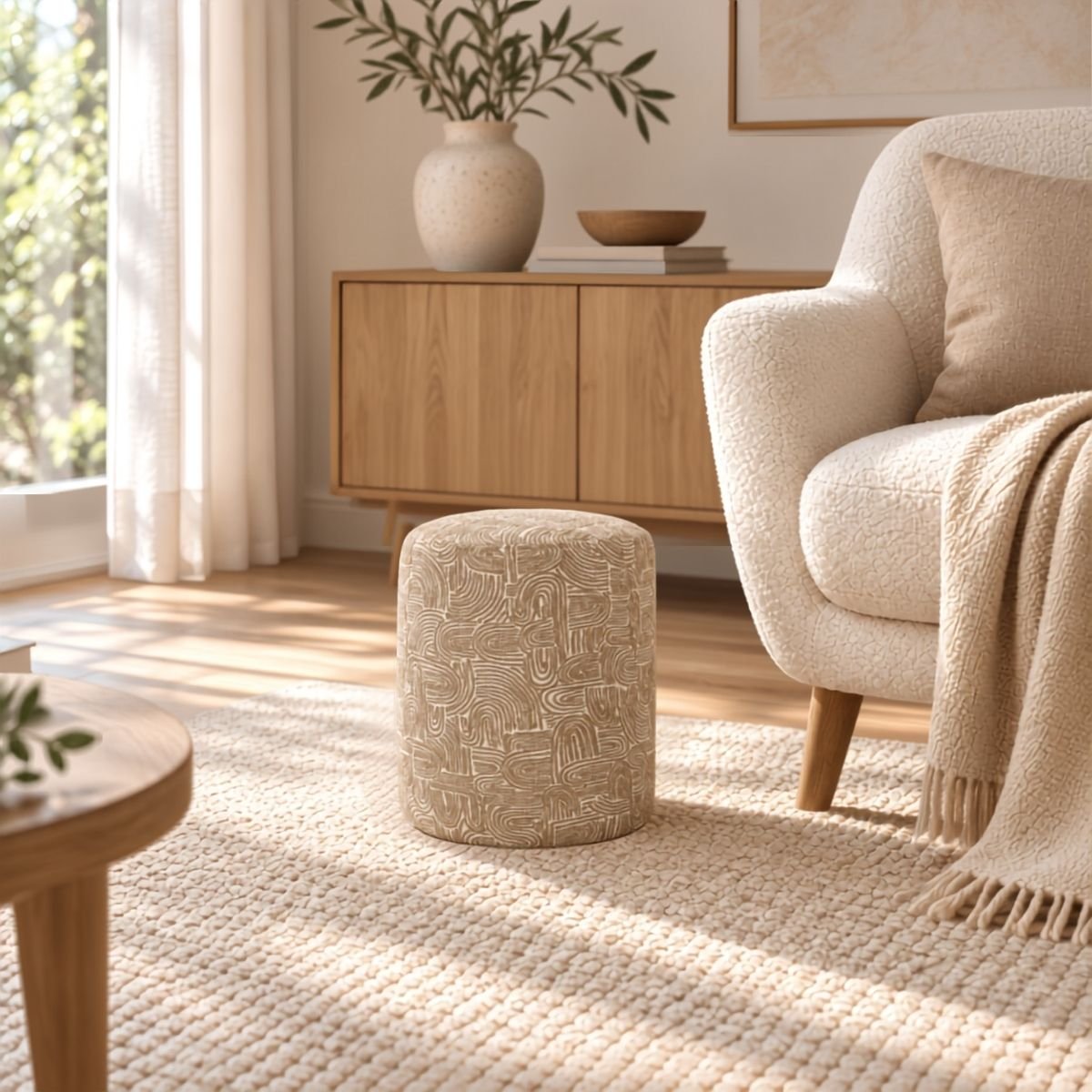 Tabouret GROOVE beige, MICA DECORATIONS
