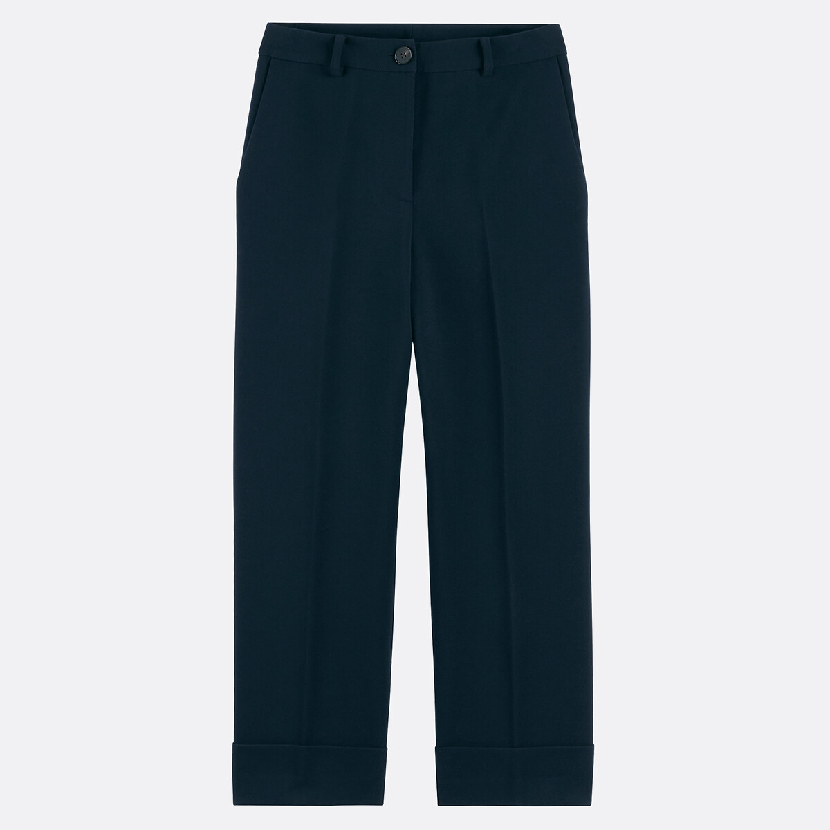 Pantalon droit taille haute, longueur 7/8ème bleu marine, LA REDOUTE COLLECTIONS