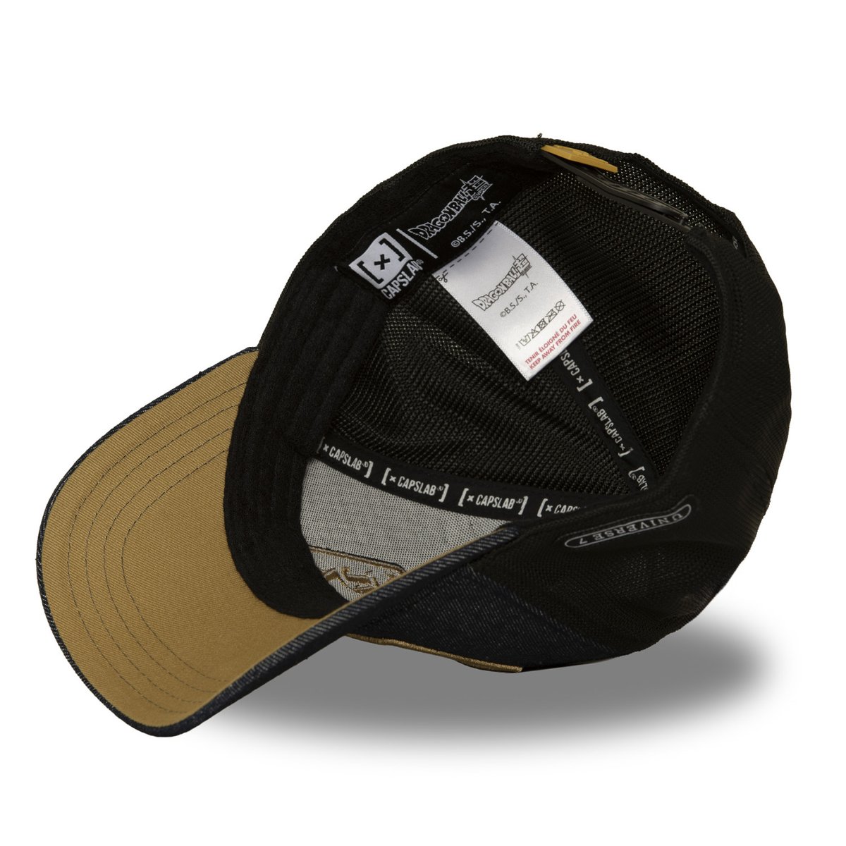 Casqutte trucker Dragon Ball Super bleu/noir/or/blanc/violet, CAPSLAB