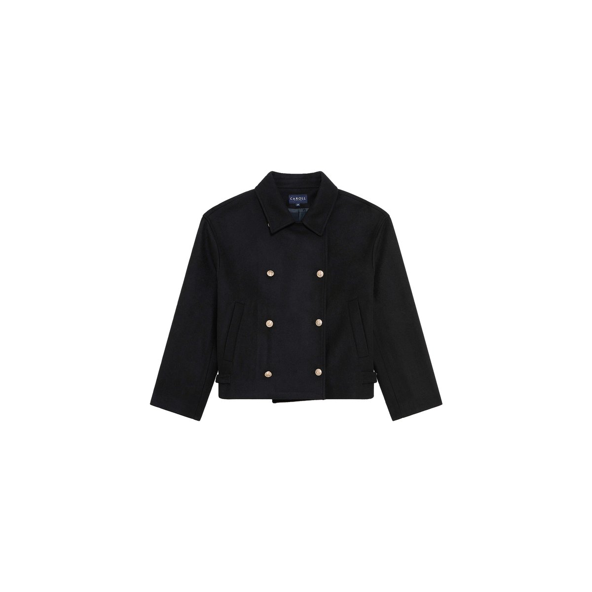 Manteau droit en laine GTIFFANY noir, CAROLL