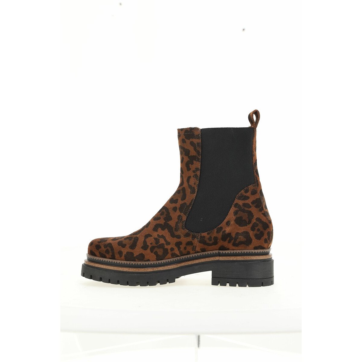 Leopard Print Ankle Boots in Suede leopard print, MJUS