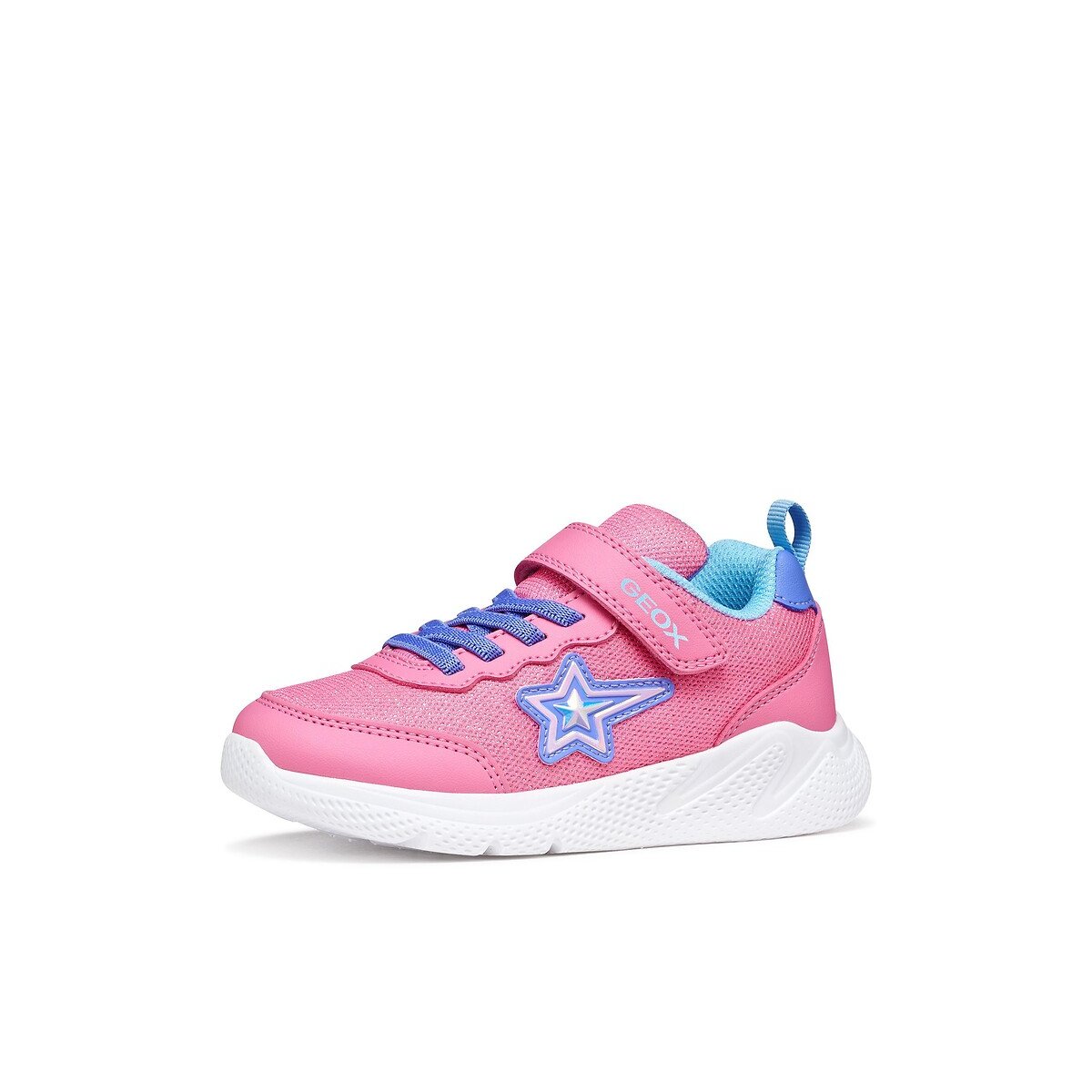 Baskets à lacets élastiqués SPRINTYE rose/bleu, GEOX