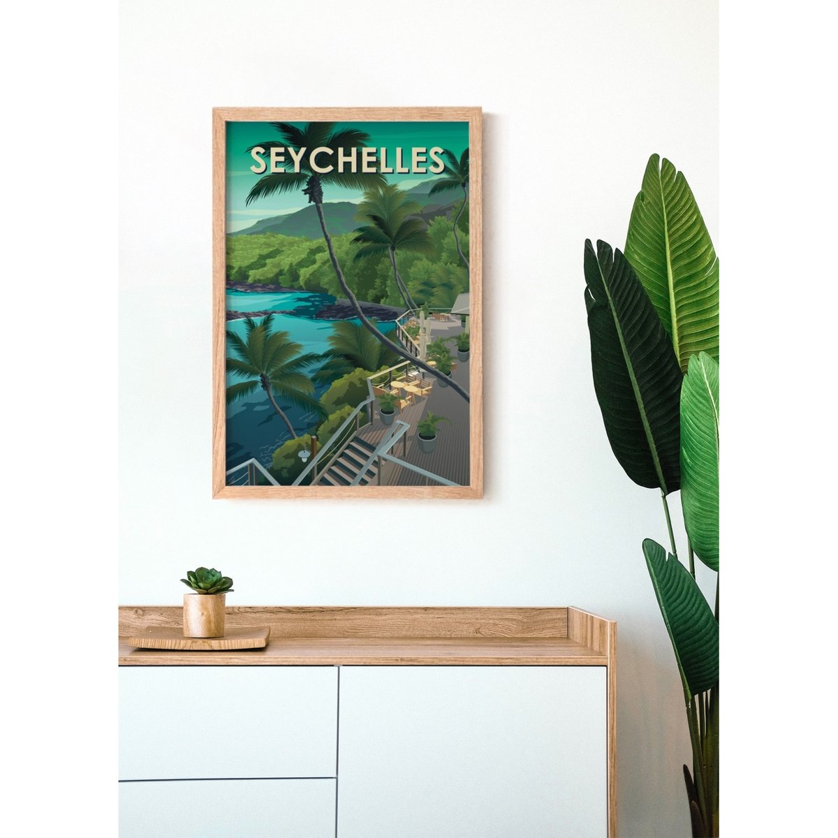 Affiche Seychelles blanc, L'AFFICHERIE