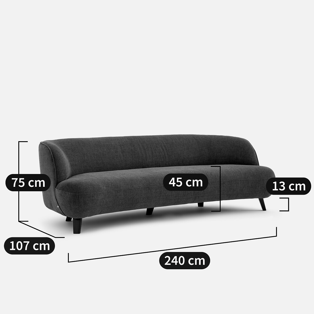 5-Sitzer-Sofa, Polyester, ROSEBURY, Design Emmanuel Gallina elfenbein, AM.PM X EMMANUEL GALLINA