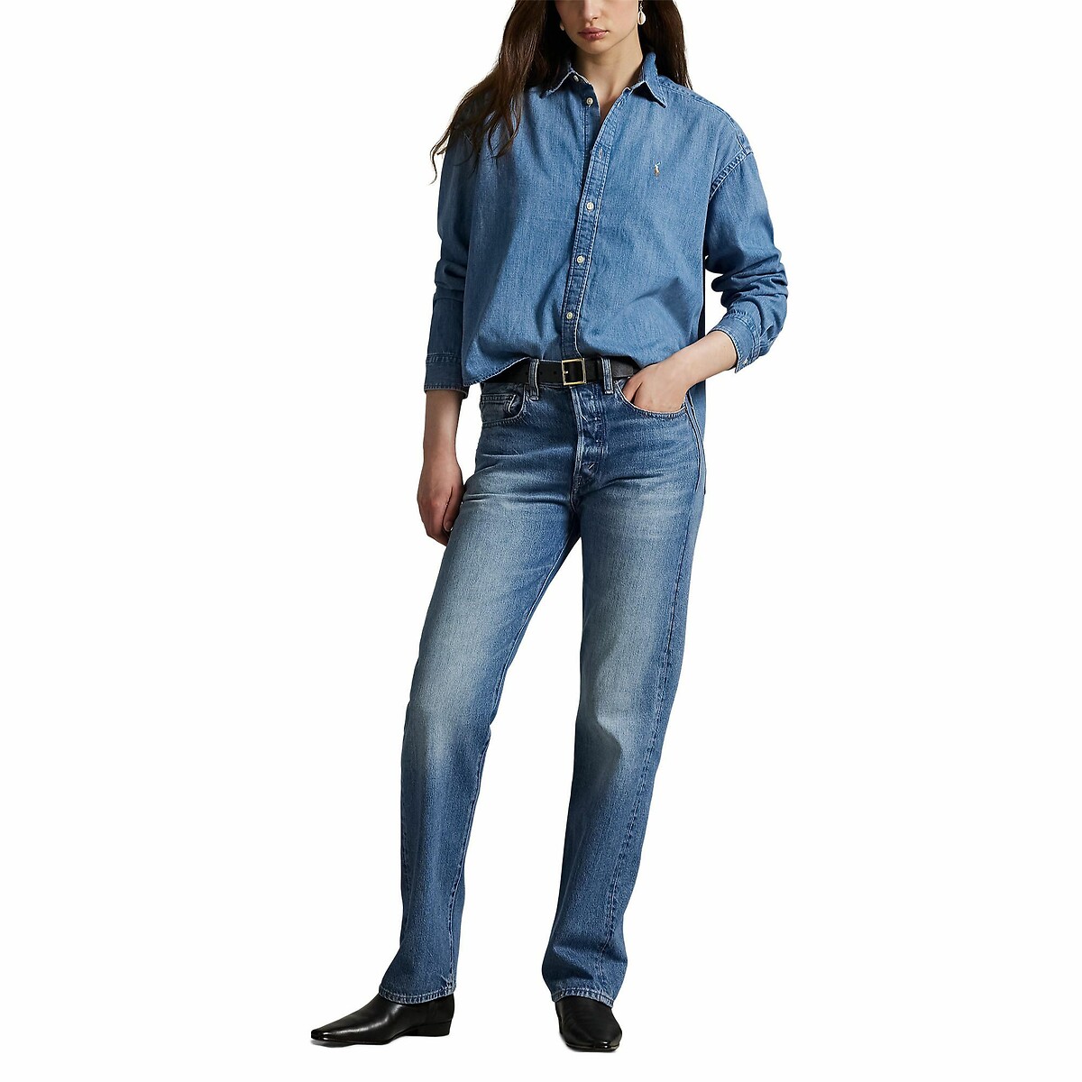 Denim oversize shirt denim, POLO RALPH LAUREN