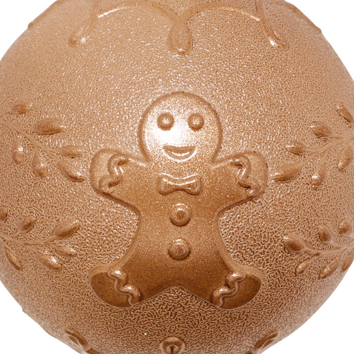 Boule de Noël en plastique pain d'épices marron D. 80 mm marron, FEERIC LIGHTS & CHRISTMAS