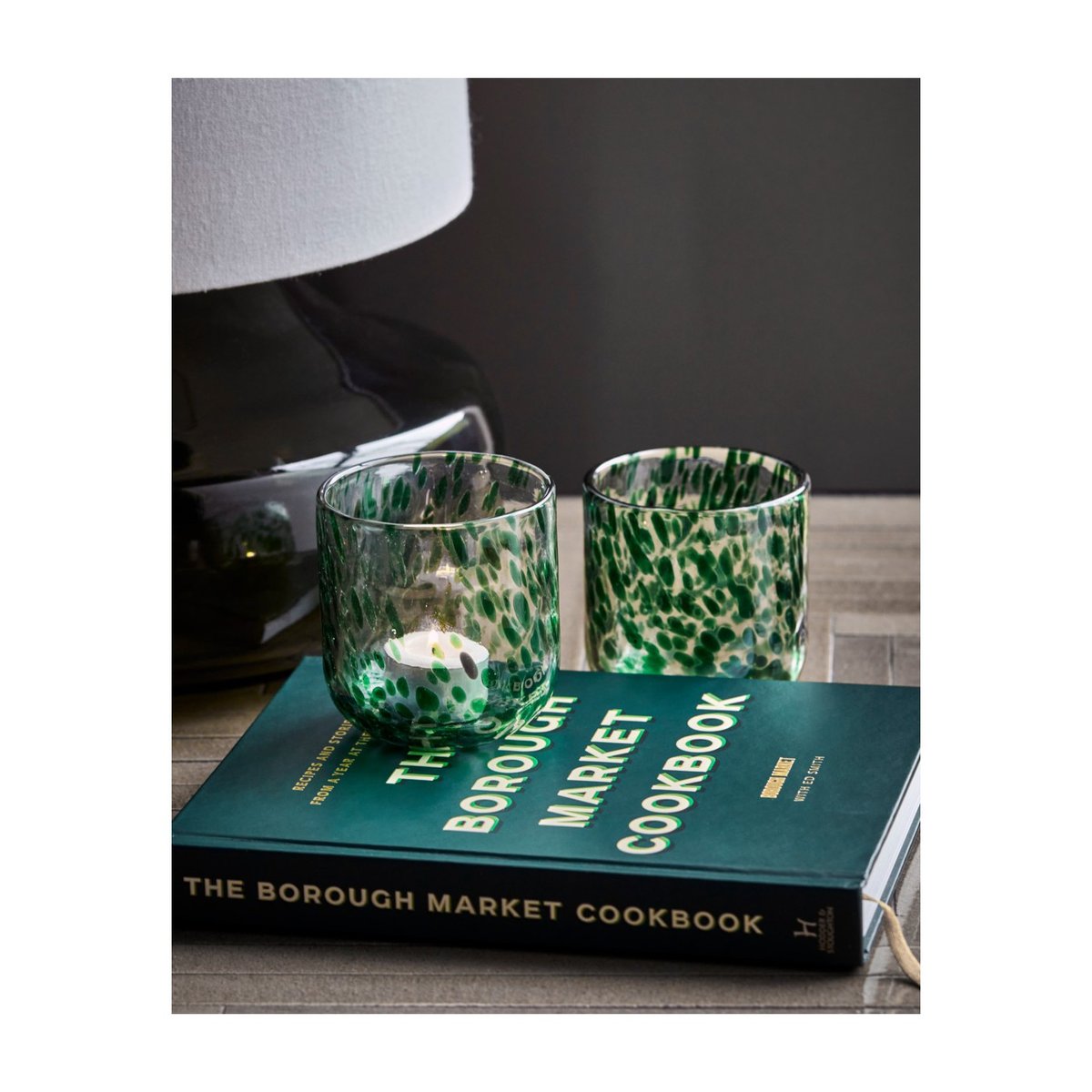 Photophore en verre Home vert, HOUSE DOCTOR