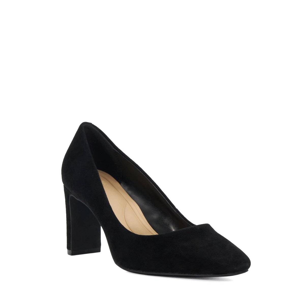 Escarpins à talons carrés hauts coupe large - Wide Fit ARRIVING black-suede, DUNE LONDON