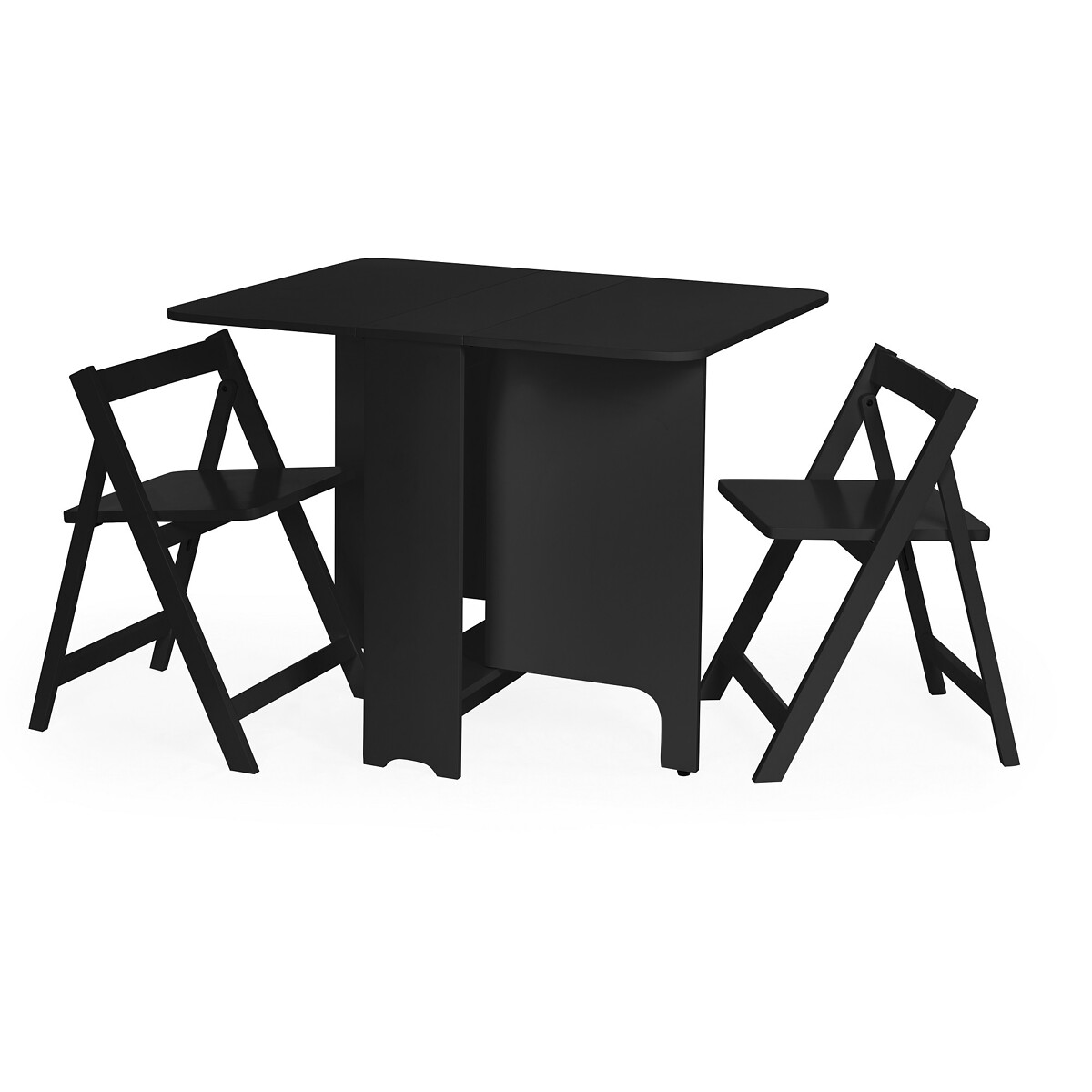 Gideon Gateleg Dining Table and Chairs Set (Seats 2) black, SO'HOME