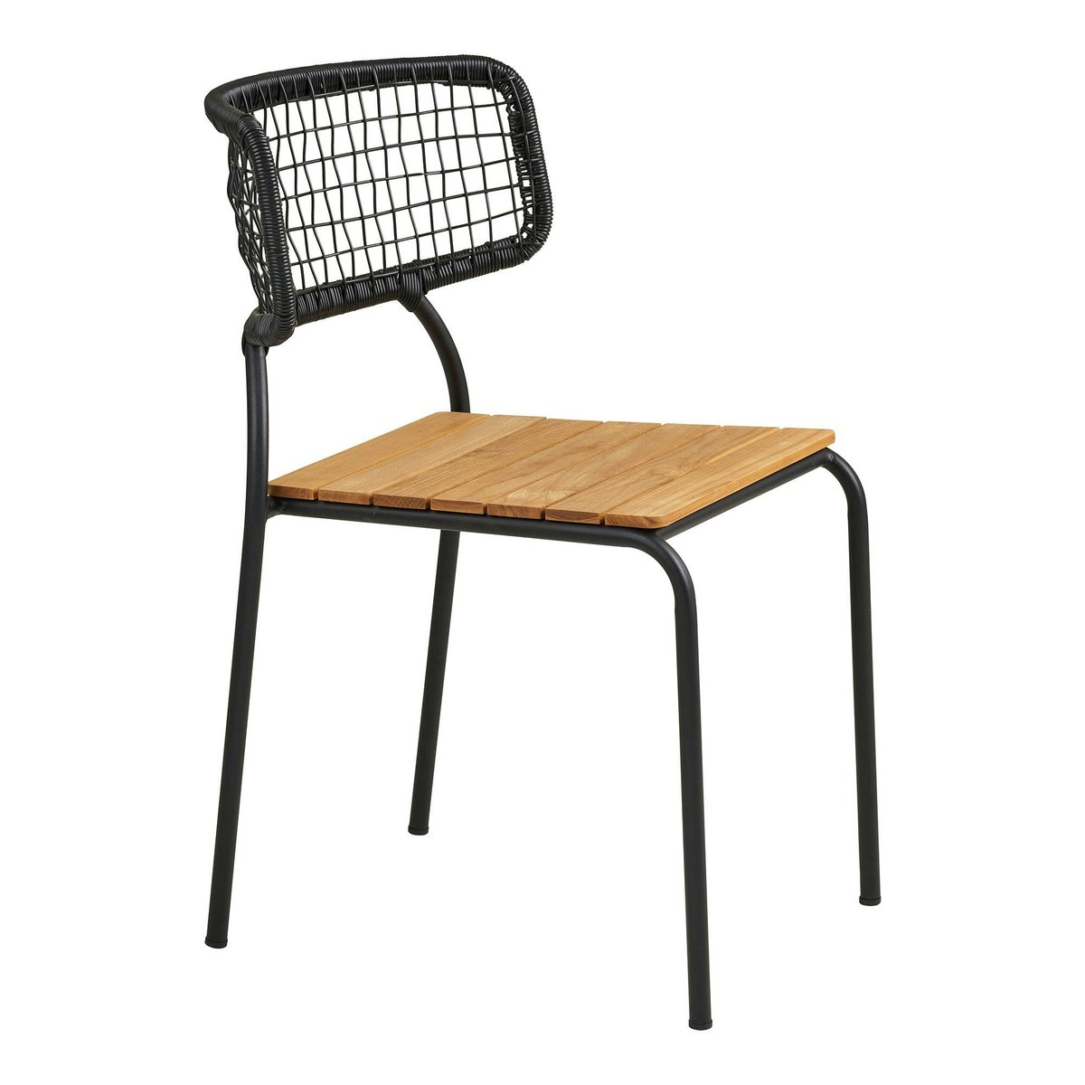 Chaise en teck et métal noir (lot de 2) LAKEWOOD noir, PIER IMPORT
