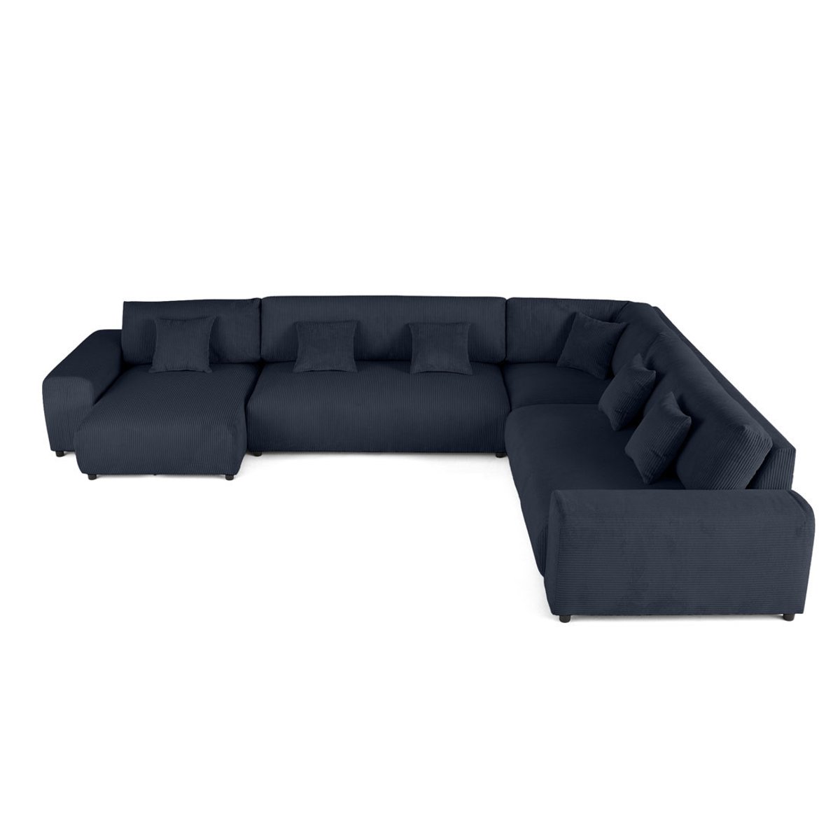 Canapé d'Angle droit 8 places - GARANCE bleu nuit, BEST MOBILIER