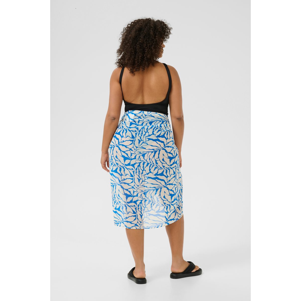 Accessories bleu/blanc floral blue/chalk leaf print, KAFFE CURVE