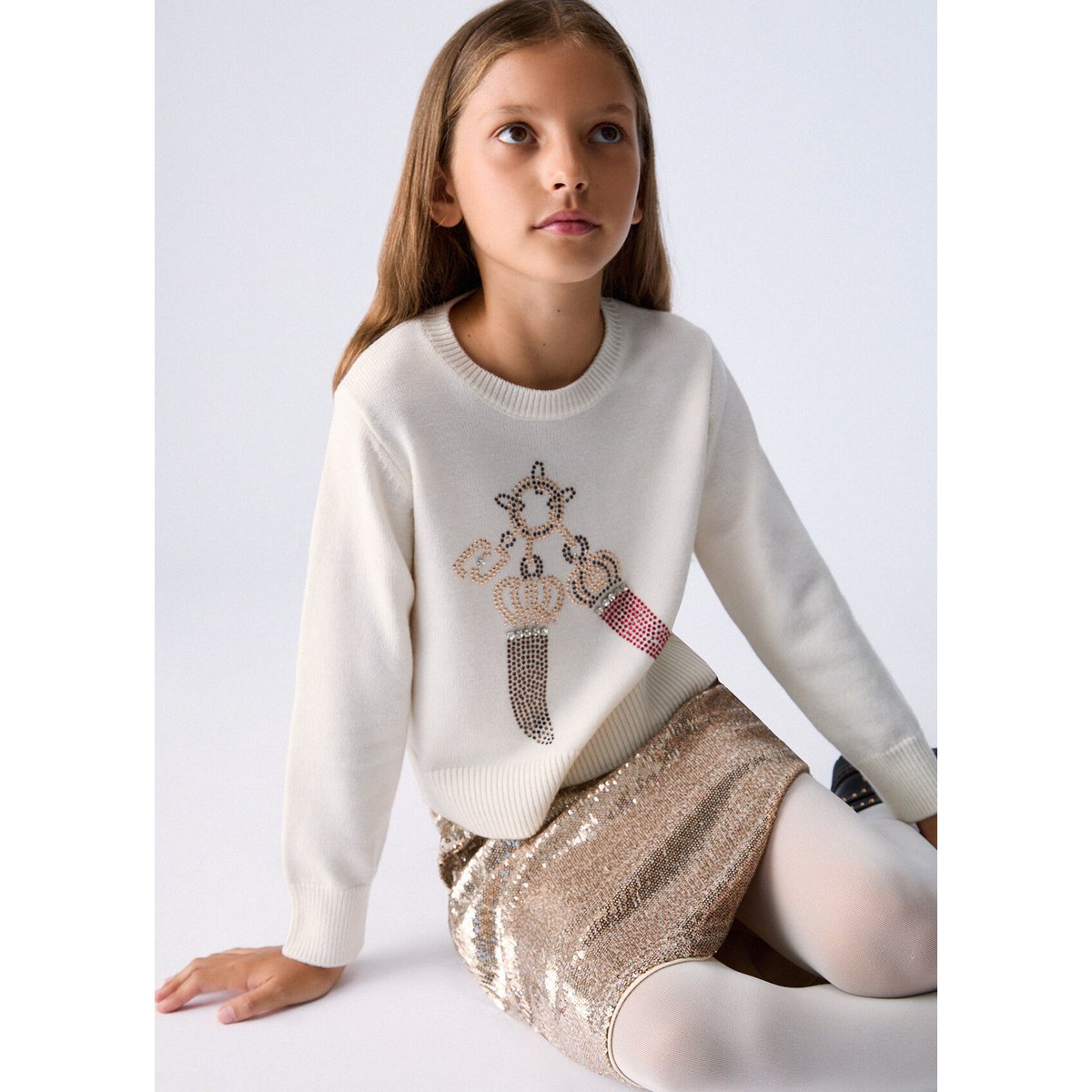 Maille en laine jacquard blanc, LIU JO