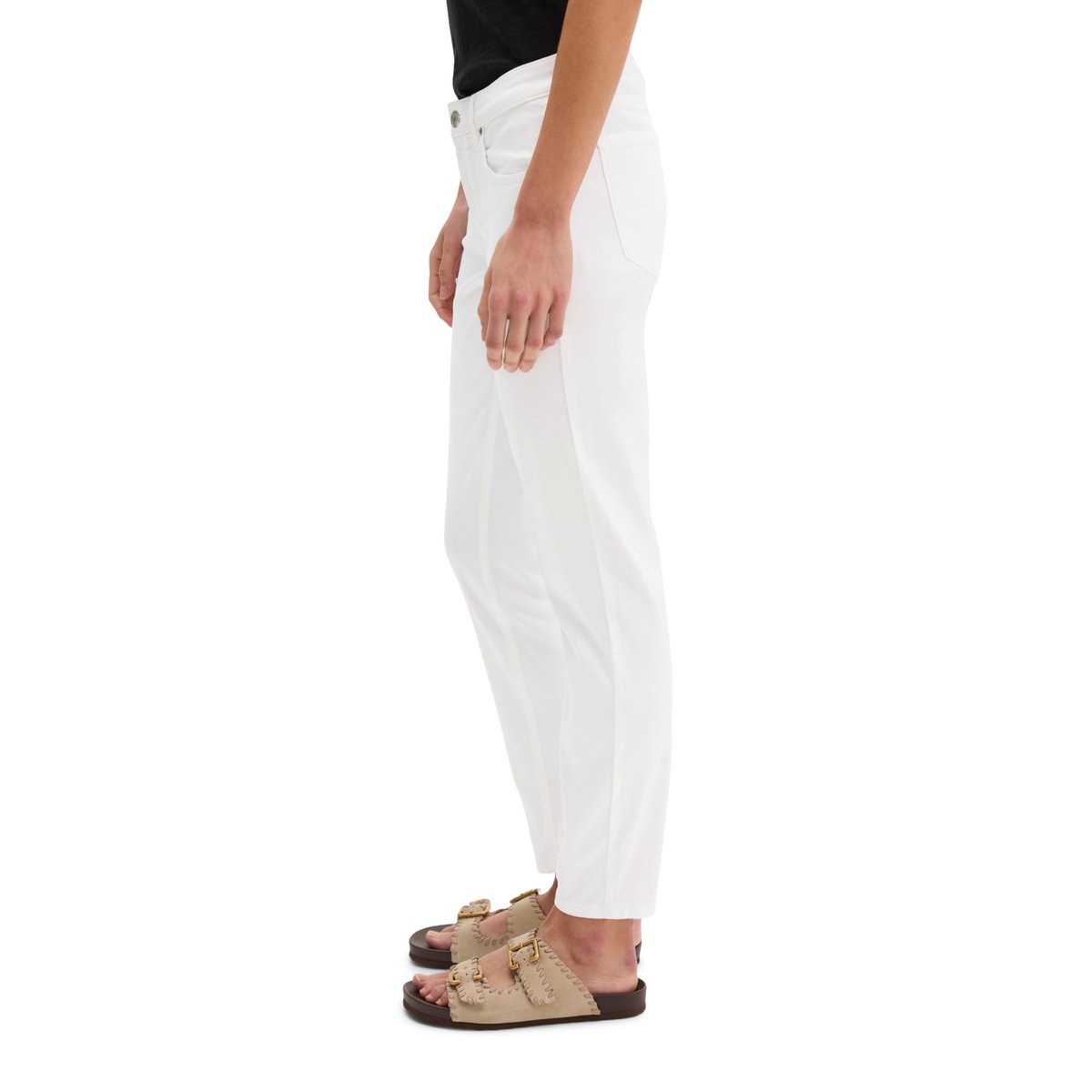 Pantalon modèle Lulea slim avec TENCEL™ Lyocell blanc, MARC O'POLO