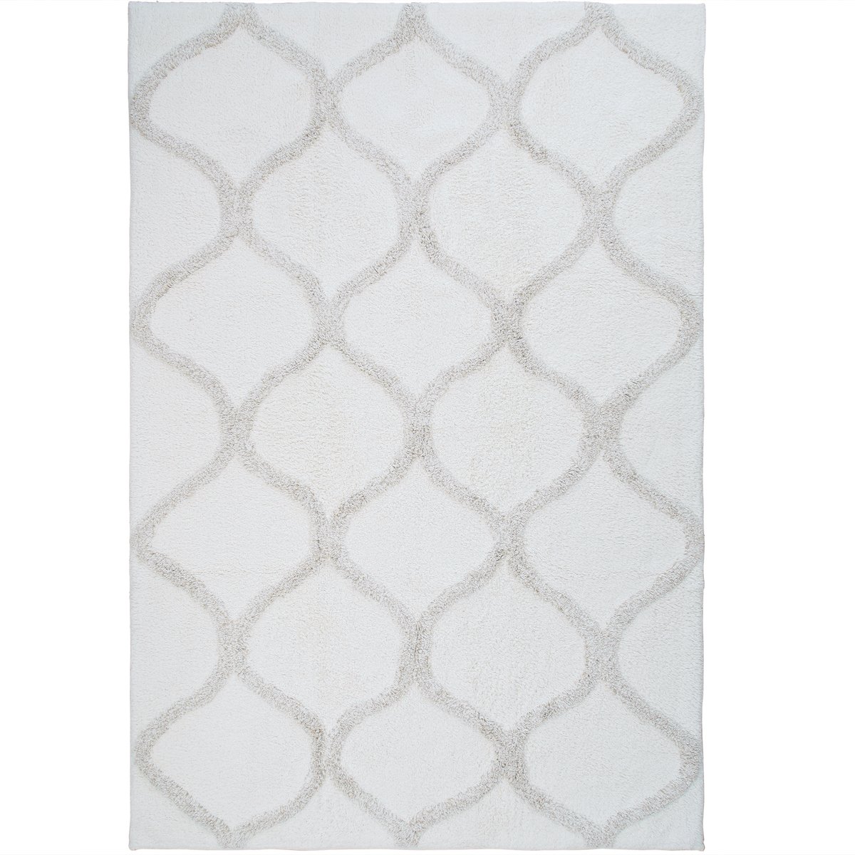 Tapis lavable berbère en coton ATLAS - style bohème beige, THE DECO FACTORY