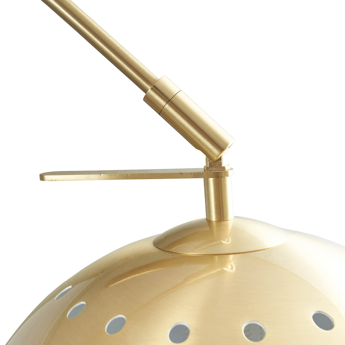 Fia Brushed Metal and White Marble Floor Lamp brass, SO'HOME