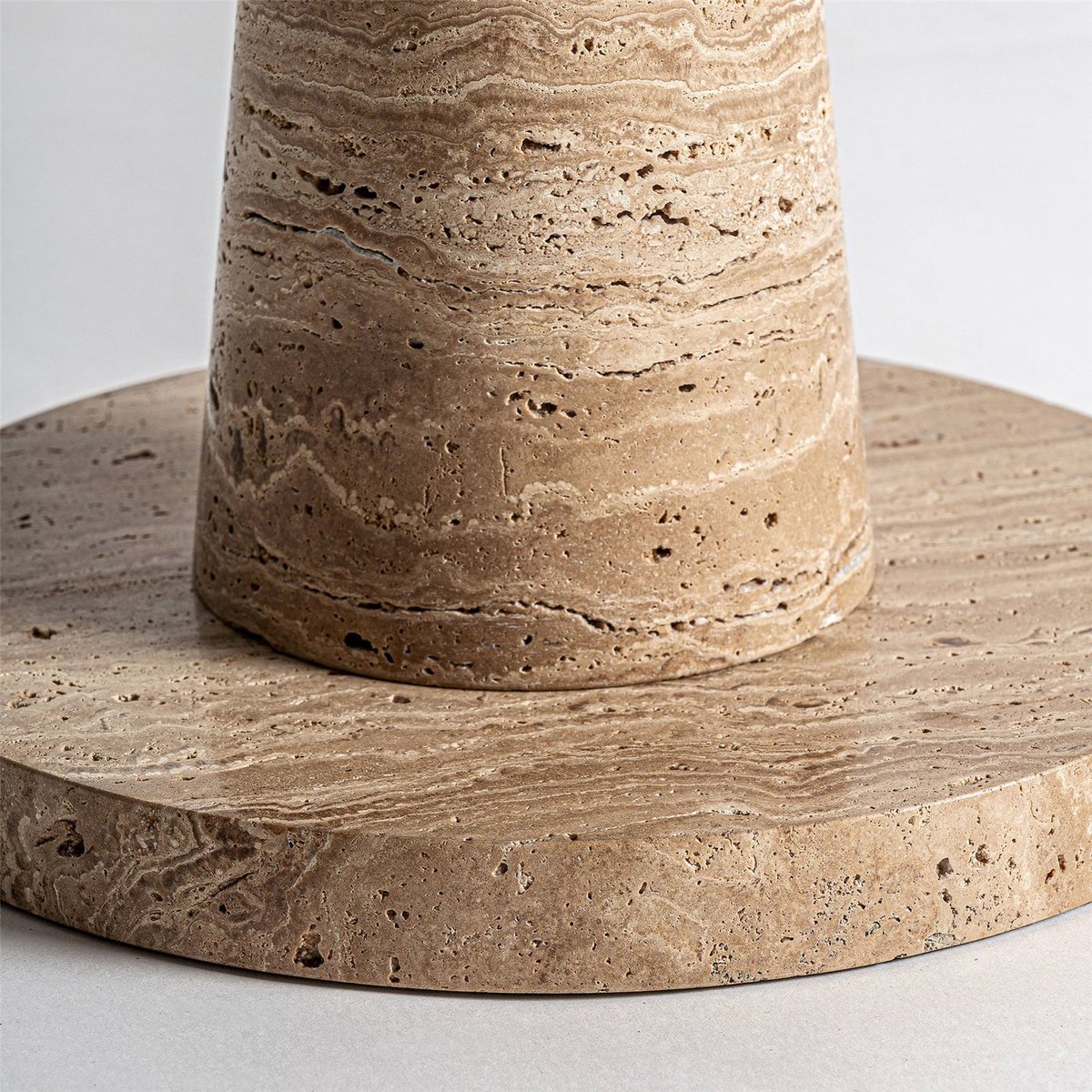 Table d'appoint ronde en marbre style vintage beige marbre naturel élégant, RECOLLECTION