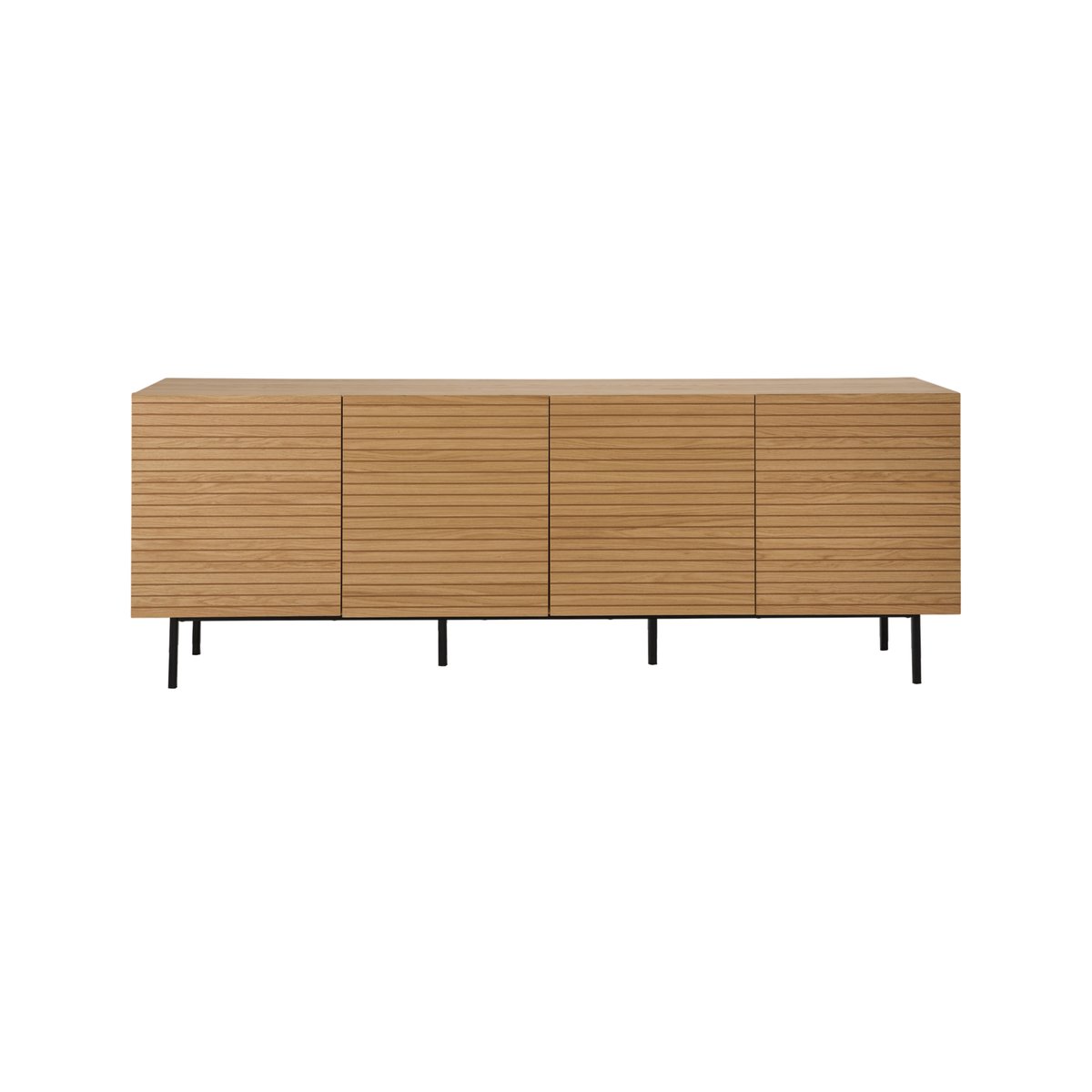 Buffet 4 portes bois pieds métal - ALEX bois clair, CAMIF