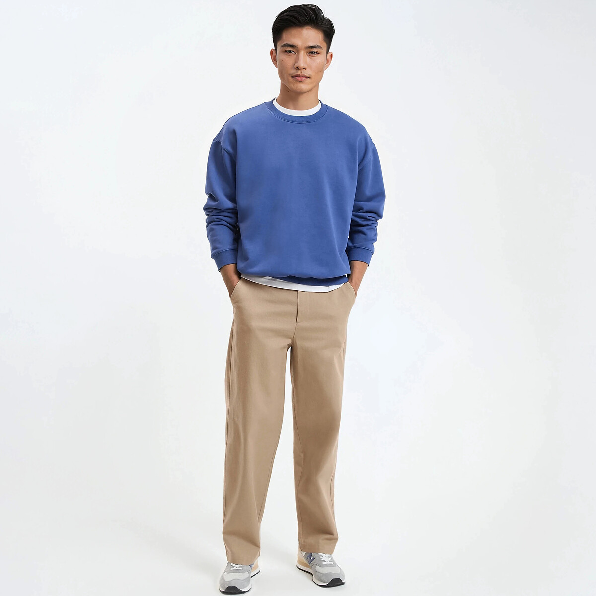 Loose fit chino broek beige   , LA REDOUTE COLLECTIONS