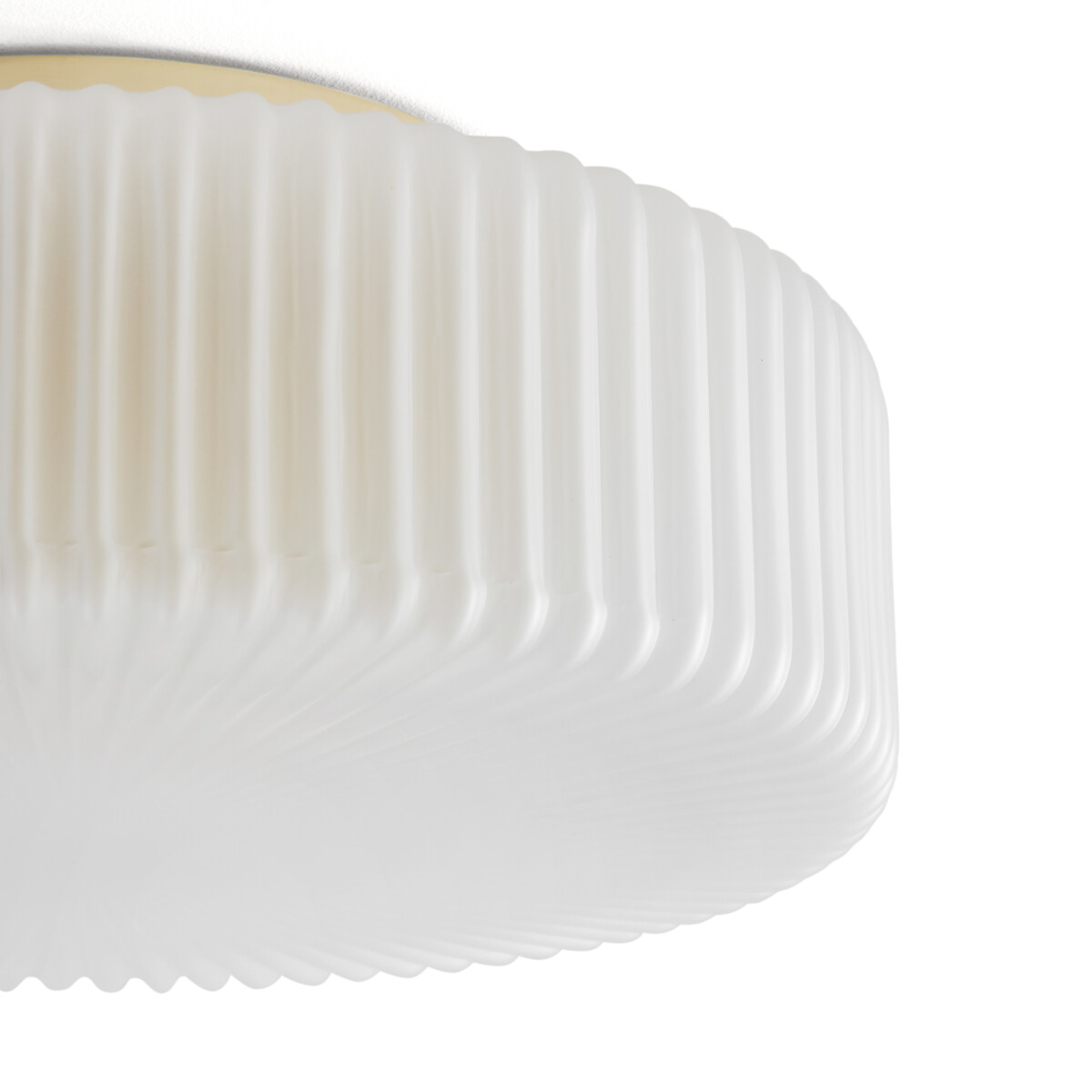 Plafondlamp of wandlamp, opaline geribbeld glas, PHÉRADÉ wit, LA REDOUTE INTERIEURS