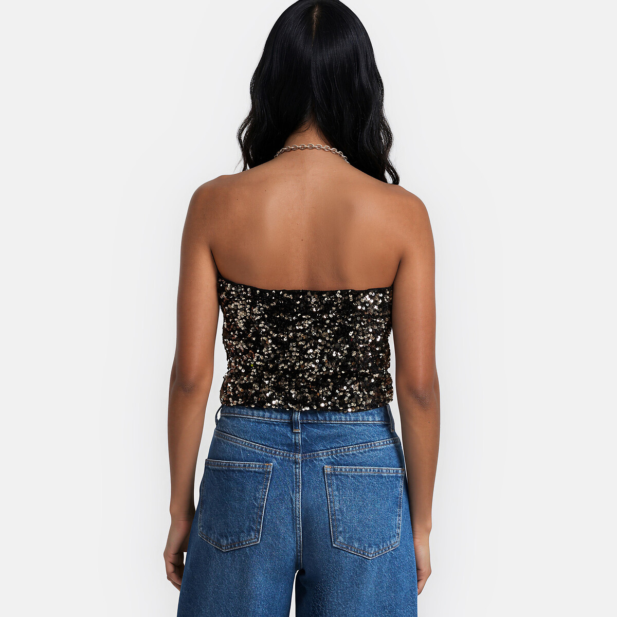 Bustier à sequins noir/mordoré, LA REDOUTE COLLECTIONS