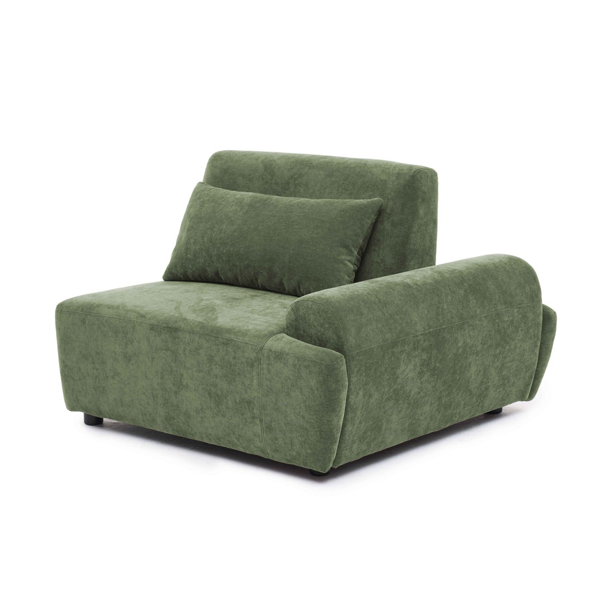 Fauteuil gauche pour canapé modulable en tissu avec coussin dossier ajustable, CALLISTO vert, OVIALA