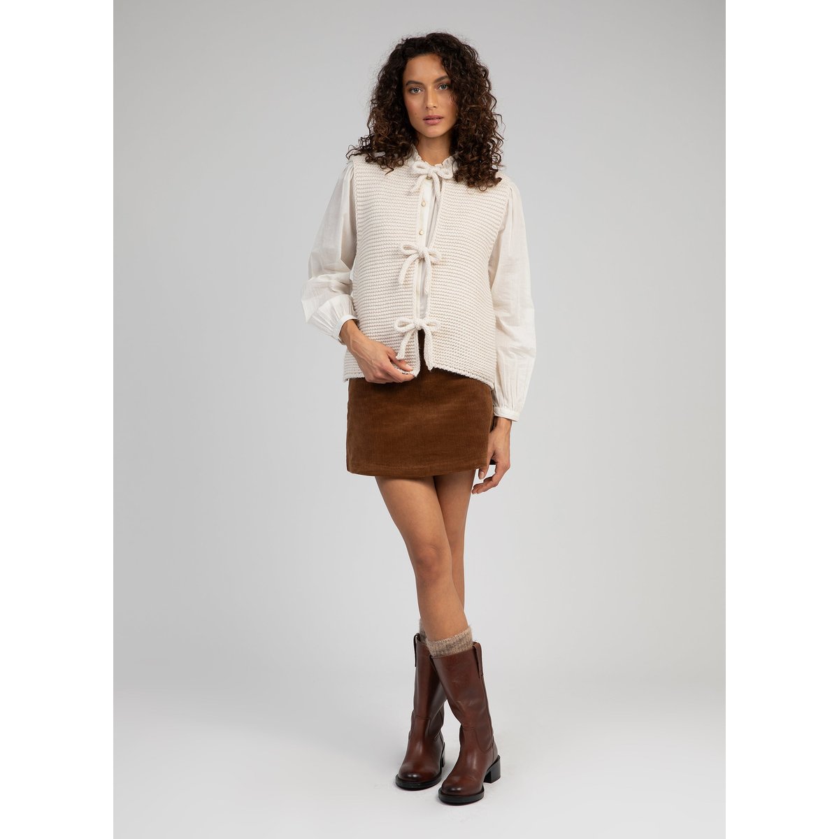 Cardigan Sans Manche LEGRINGA ecru, AN'GE