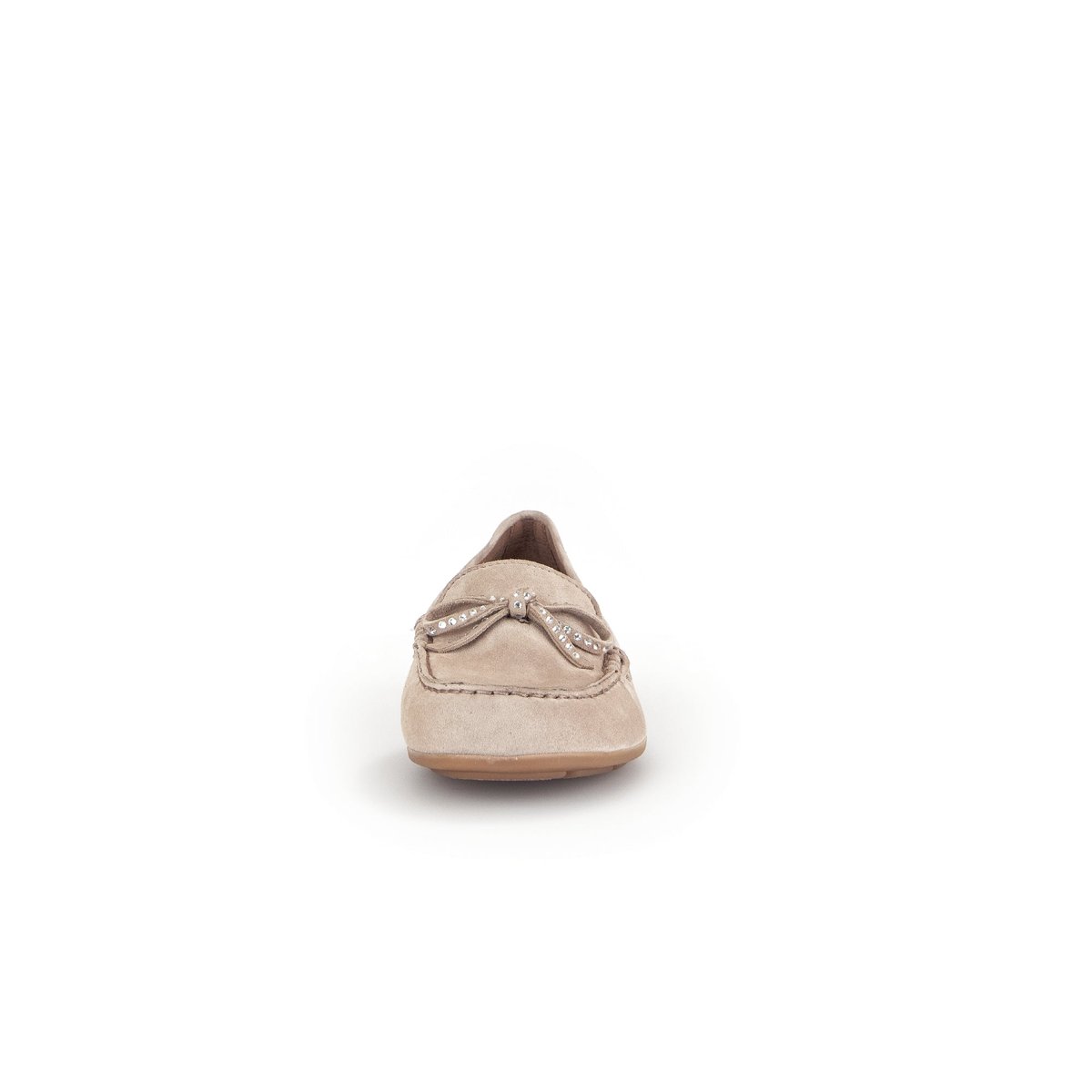 Mocassins en cuir velours à talon compensé beige velours, GABOR