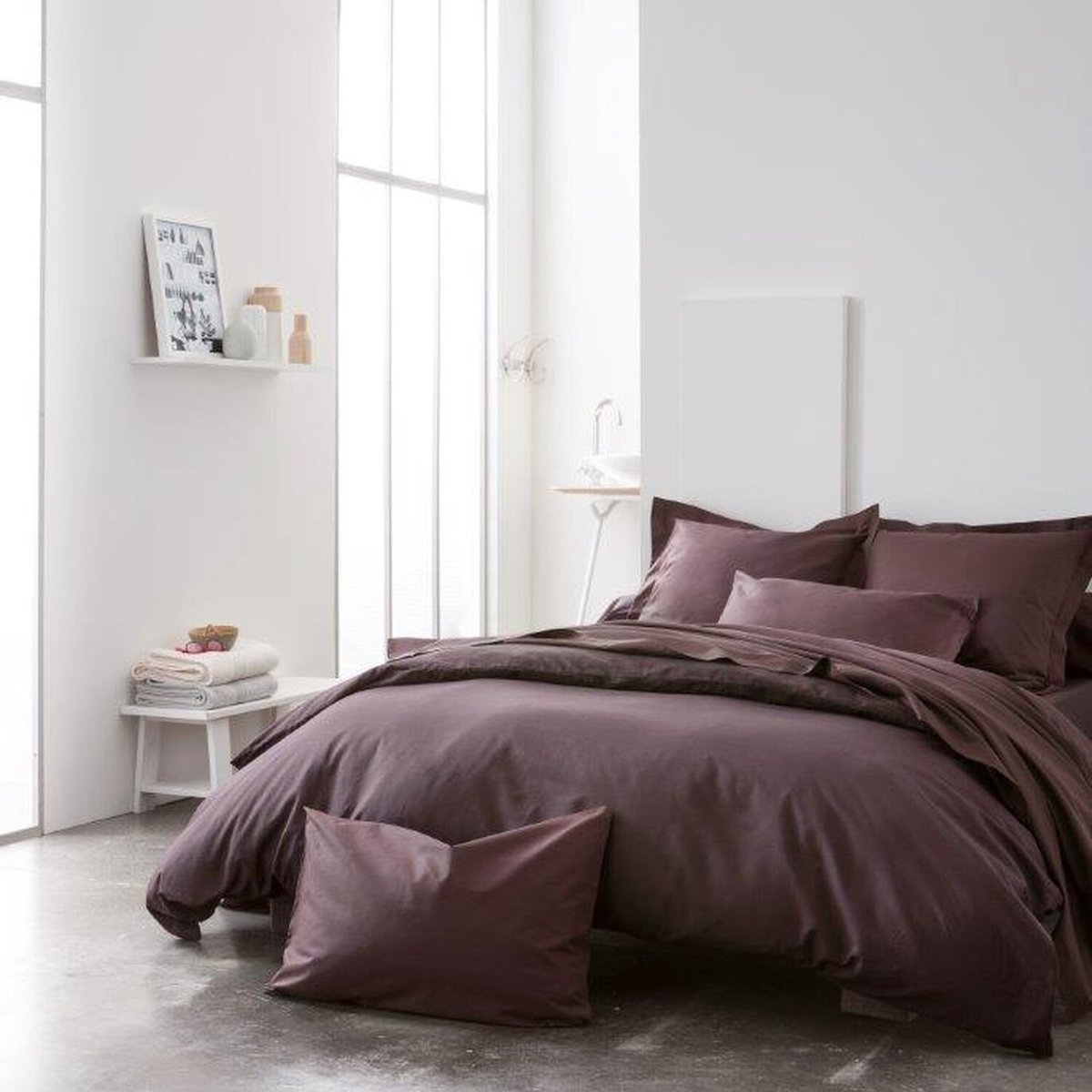 housse de couette en coton unie, MENO cacao, C DESIGN HOME TEXTILE