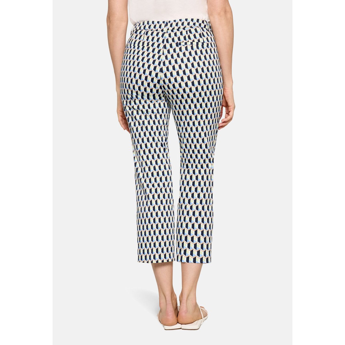 Pantalon business à plis repassés bleu/vert, BETTY BARCLAY
