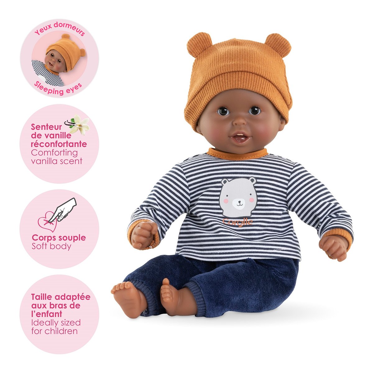 Poupon Bébé Calin Marius - Ourson bleu, COROLLE