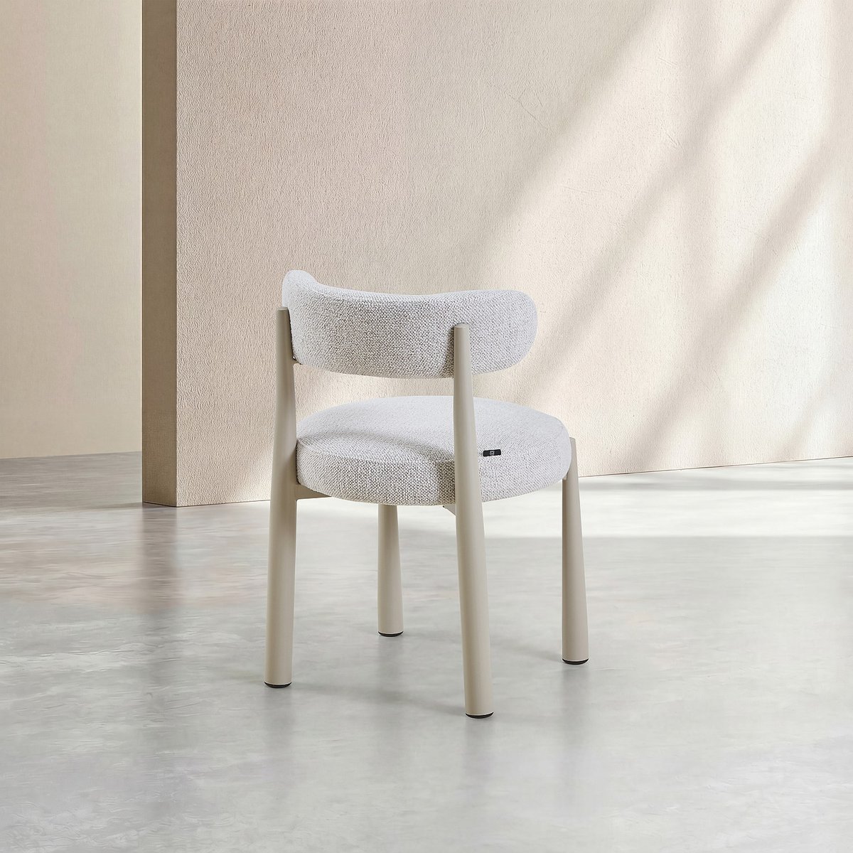 Lot de 2 chaises en tissu et métal crème BRYNE ivoire, HABITAT