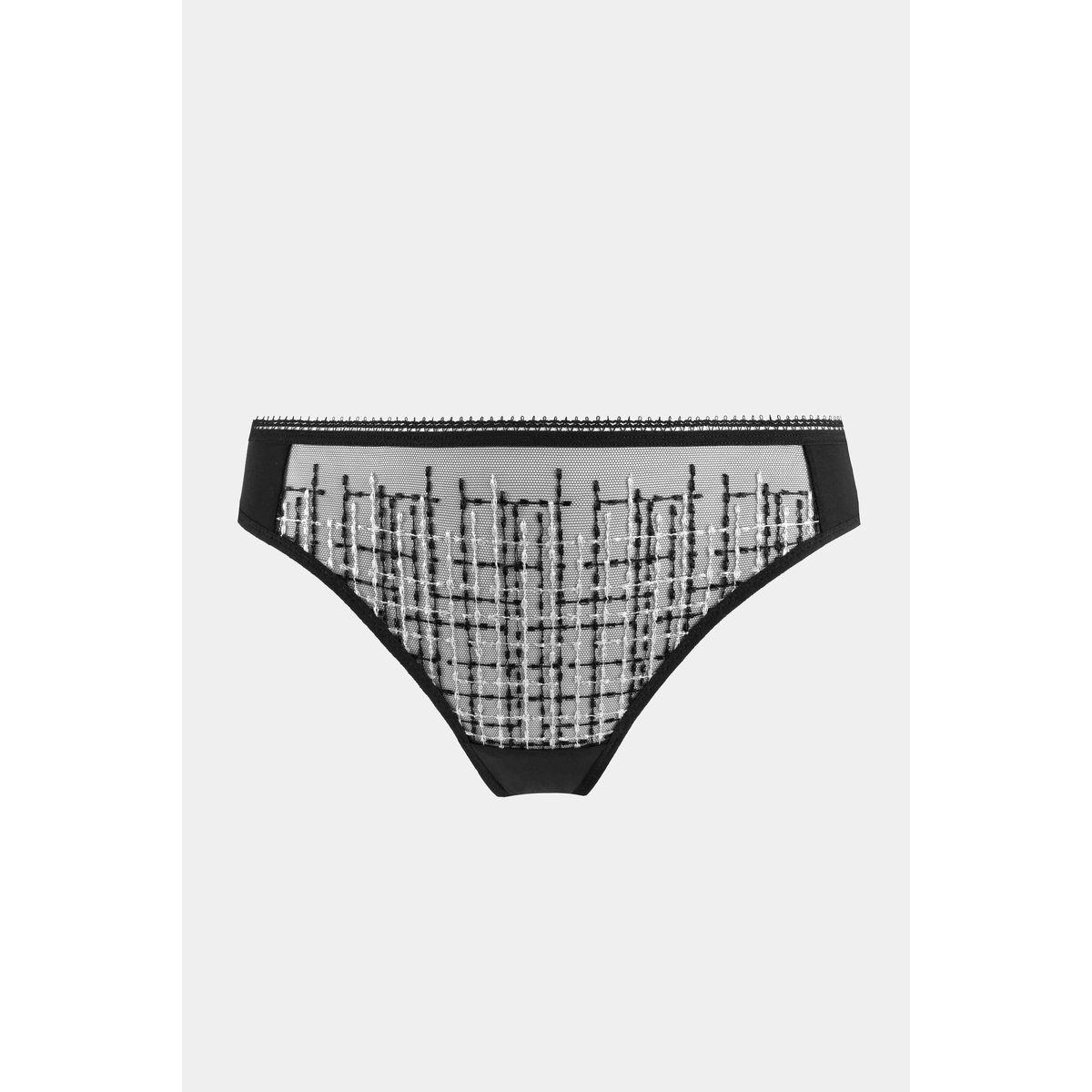 Tanga en broderie BACK IN BLACK noir, MAISON LEJABY