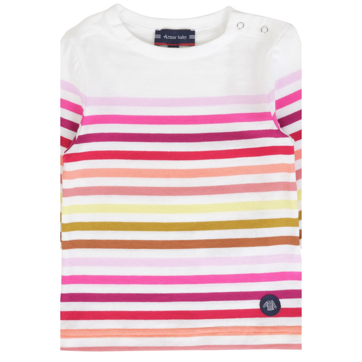 Marinière multicolore en coton léger BABY multico kerema milk, ARMOR-LUX