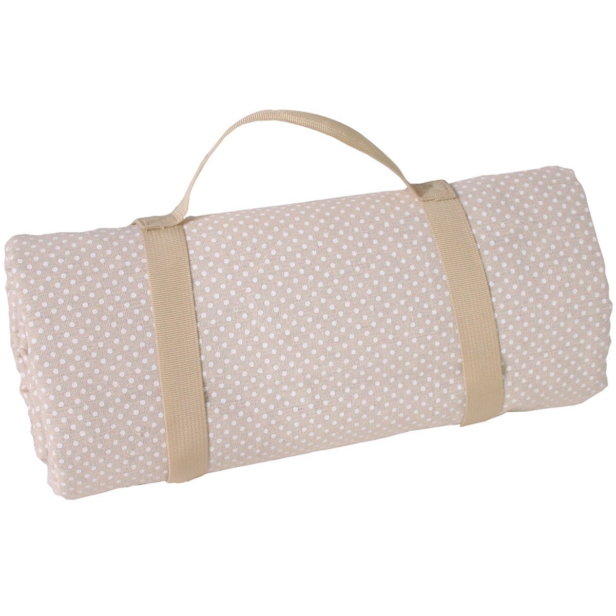 Nappe pique-nique à revers imperméable beige et blanc, LES JARDINS DE LA COMTESSE